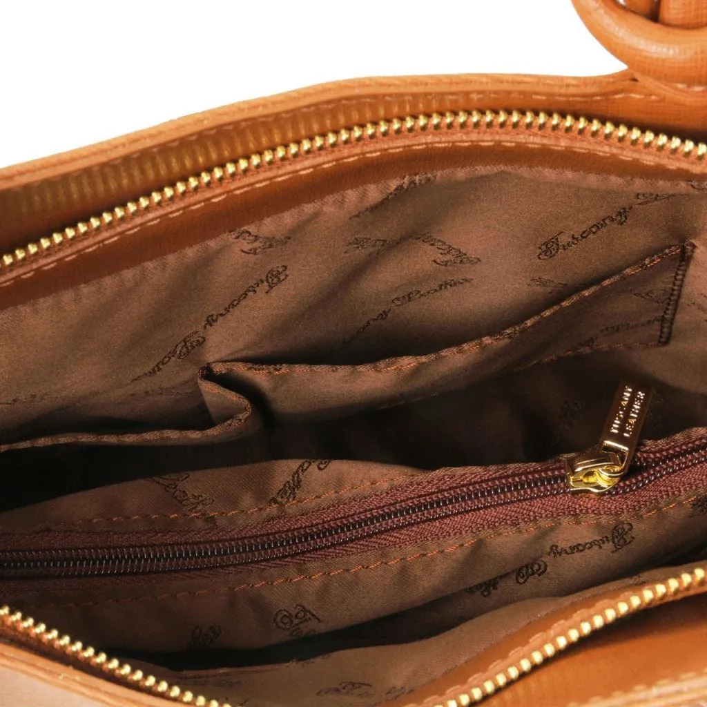 Patty - Saffiano leather convertible 2-in-1 backpack shoulder bag | TL141455
