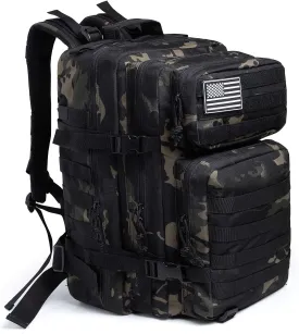 QT&QY 45L Military Tactical Backpacks Molle Army Assault Pack 3 Day Bug Out Bag Hiking Treeking Rucksack