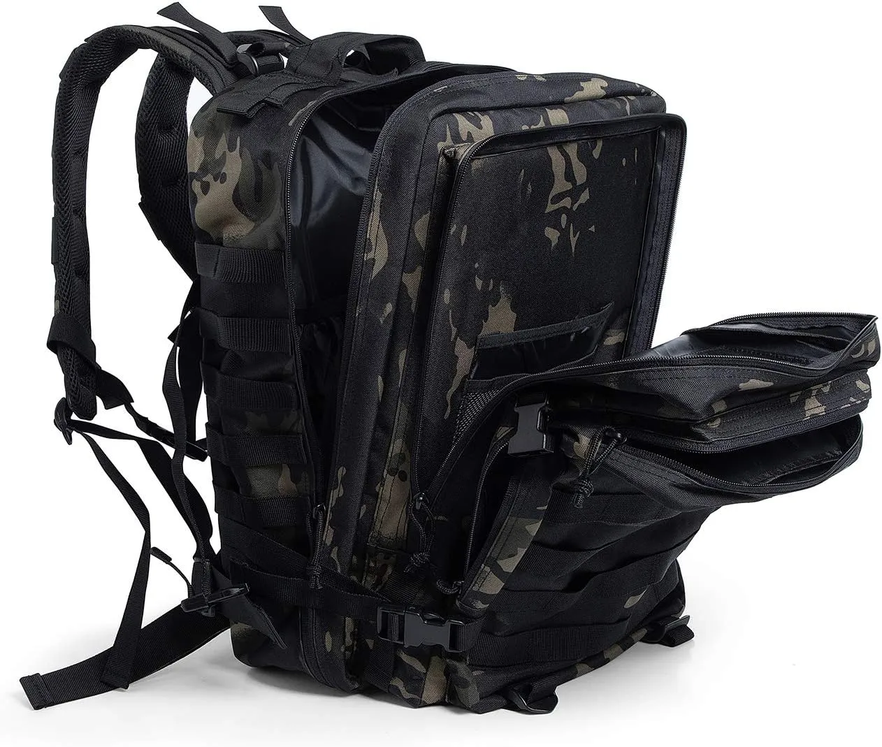 QT&QY 45L Military Tactical Backpacks Molle Army Assault Pack 3 Day Bug Out Bag Hiking Treeking Rucksack