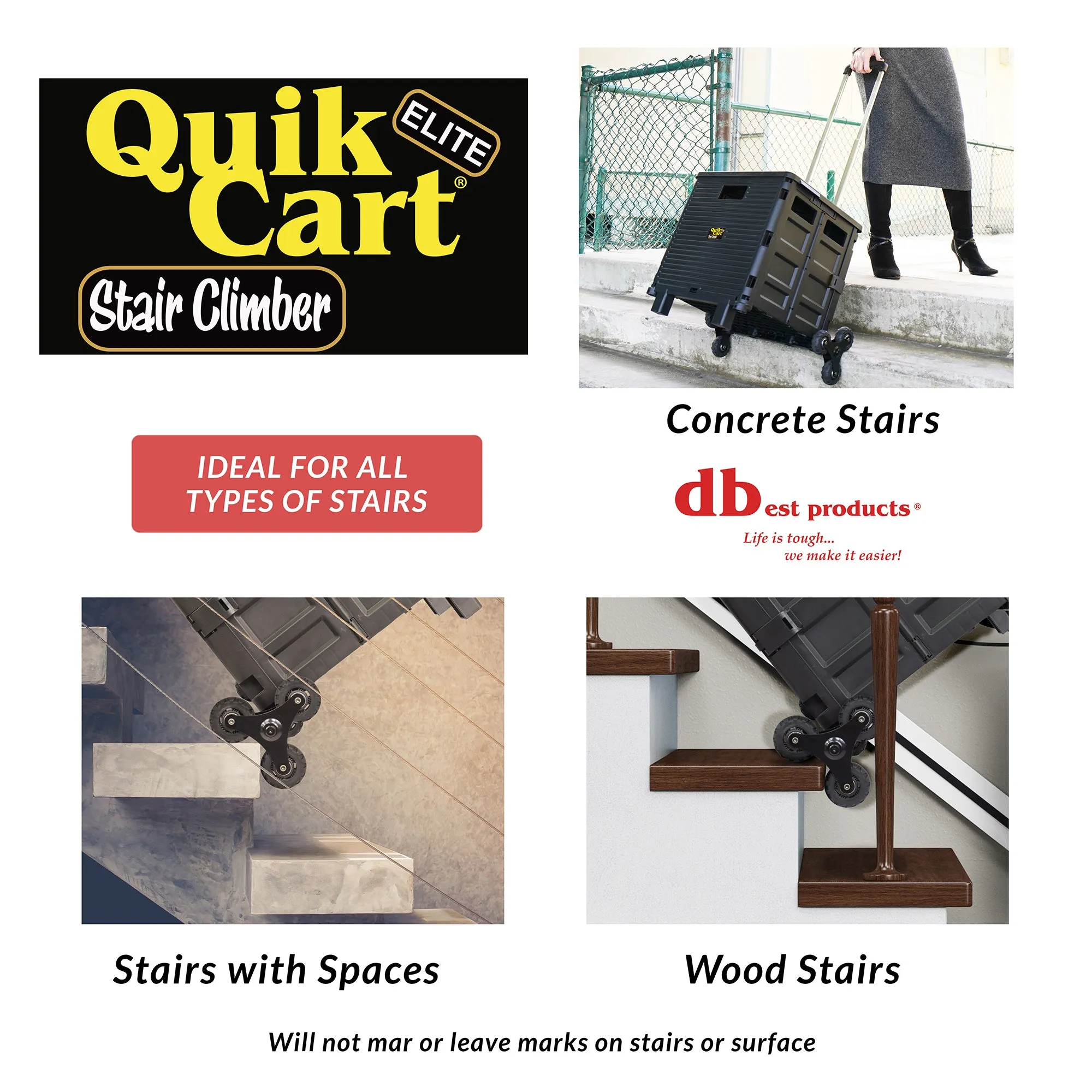 Quik Cart Elite Stair Climber, Black