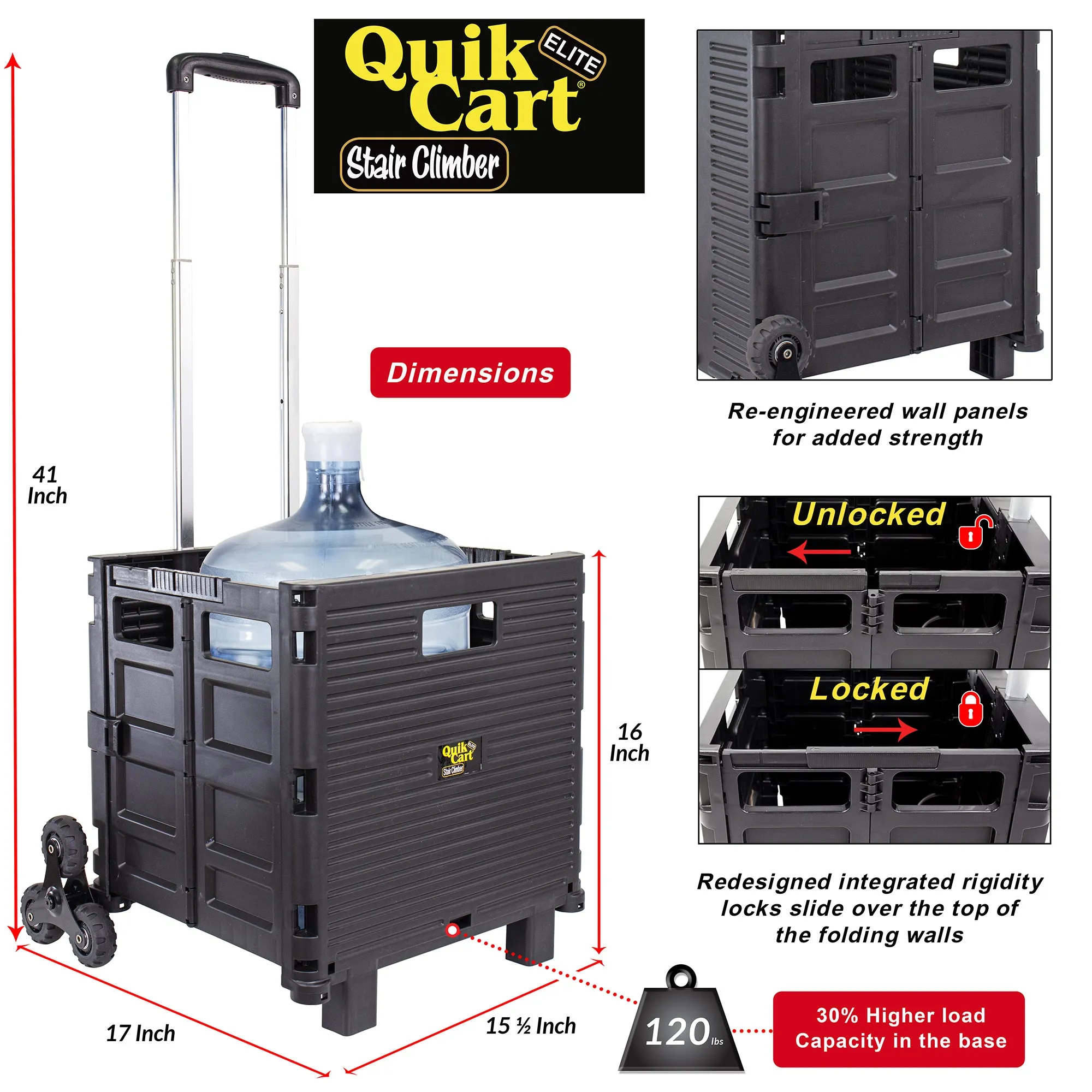 Quik Cart Elite Stair Climber, Black