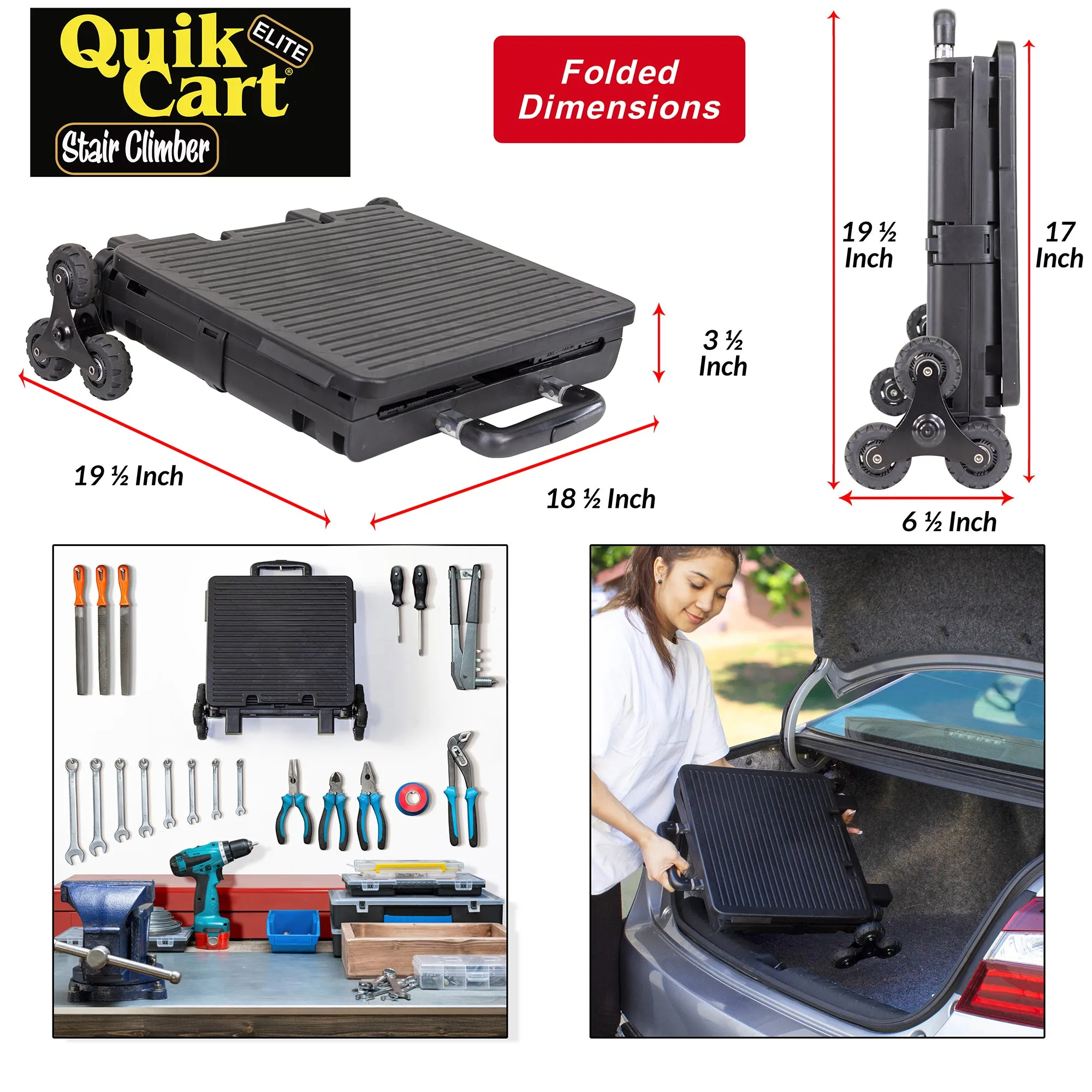 Quik Cart Elite Stair Climber, Black