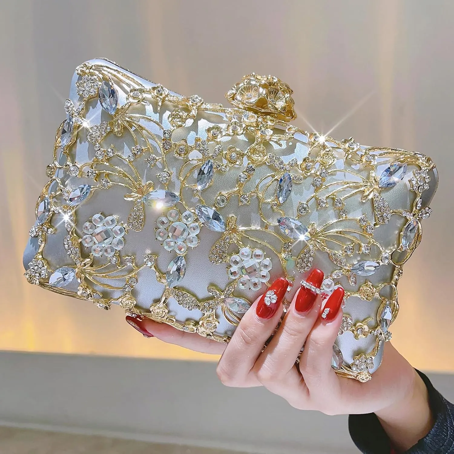Rhinestone Evening Bag Sparkly Womens Crystal Purse Party Wedding Cocktail Prom Clutches