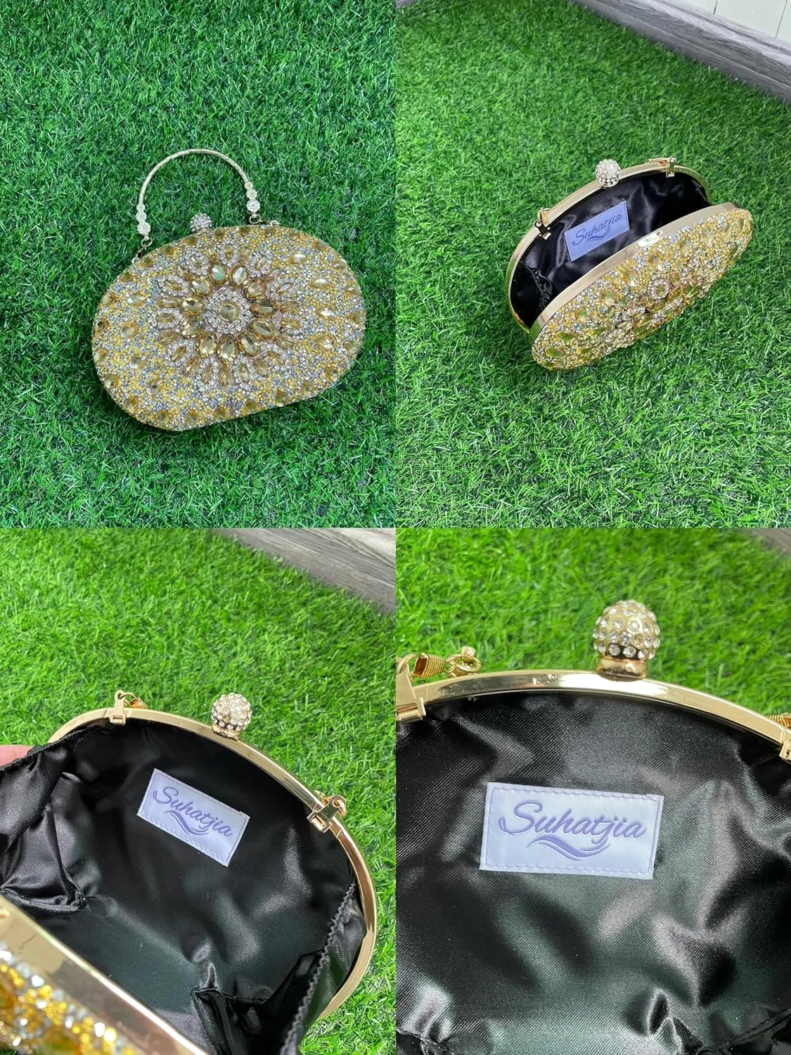 Rhinestone Evening Clutch Purses for Women Evening Weddings,Party Purses Crystal Diamond Glitter Sparkly Handbag