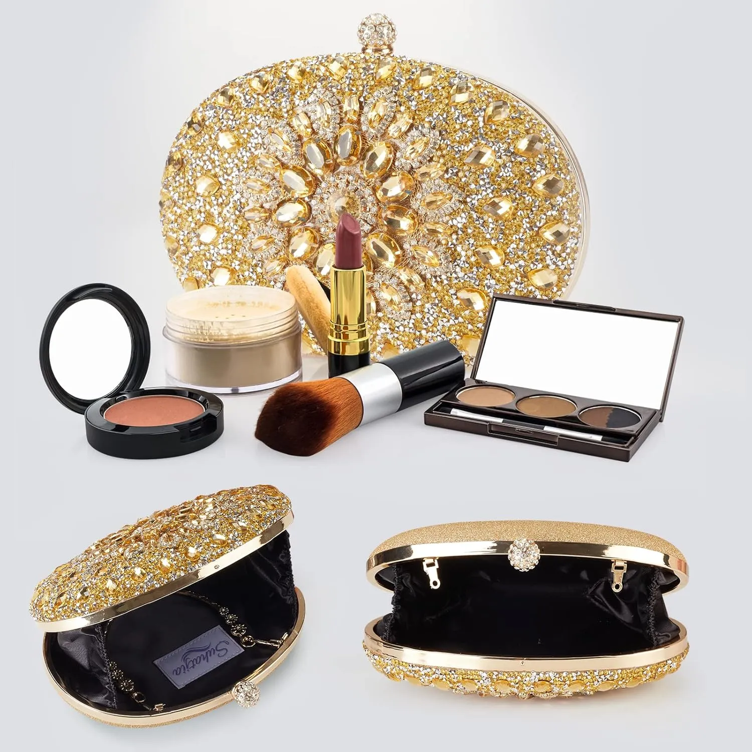 Rhinestone Evening Clutch Purses for Women Evening Weddings,Party Purses Crystal Diamond Glitter Sparkly Handbag