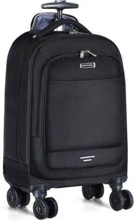 Rolling Backpack - 15.6 inch Laptop Backpack with 4 Spinner Wheels Carry on Travel Backpack Water Resistant Wheeled Backpacks for Women Men Suitable for Overnight College Work Black