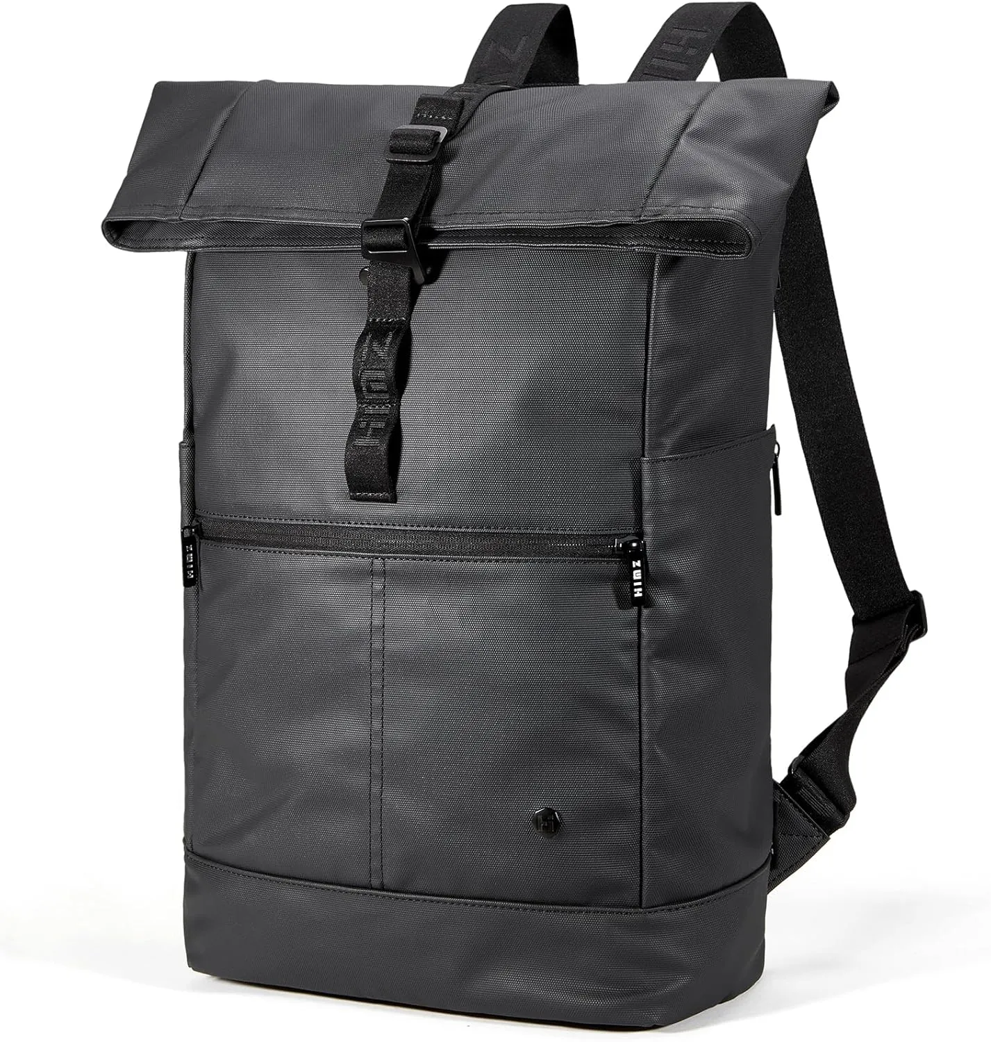 Rolltop Backpack Water Resistant for Adults 15 inch Laptop Backpacks Heavy Duty Commuter Mens Backpack for Work College Travel Black