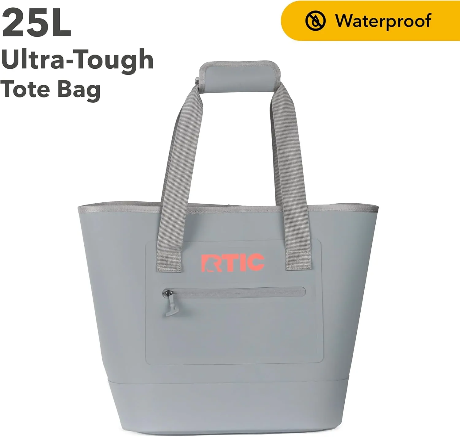 RTIC Ultra-Tough Tote Bag, Waterproof for Beach, Pool, Towel, Grocery, Shopping, Heavy-Duty, Puncture Resistant, Small