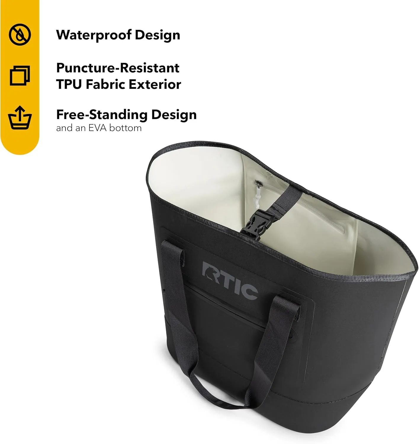 RTIC Ultra-Tough Tote Bag, Waterproof for Beach, Pool, Towel, Grocery, Shopping, Heavy-Duty, Puncture Resistant, Small