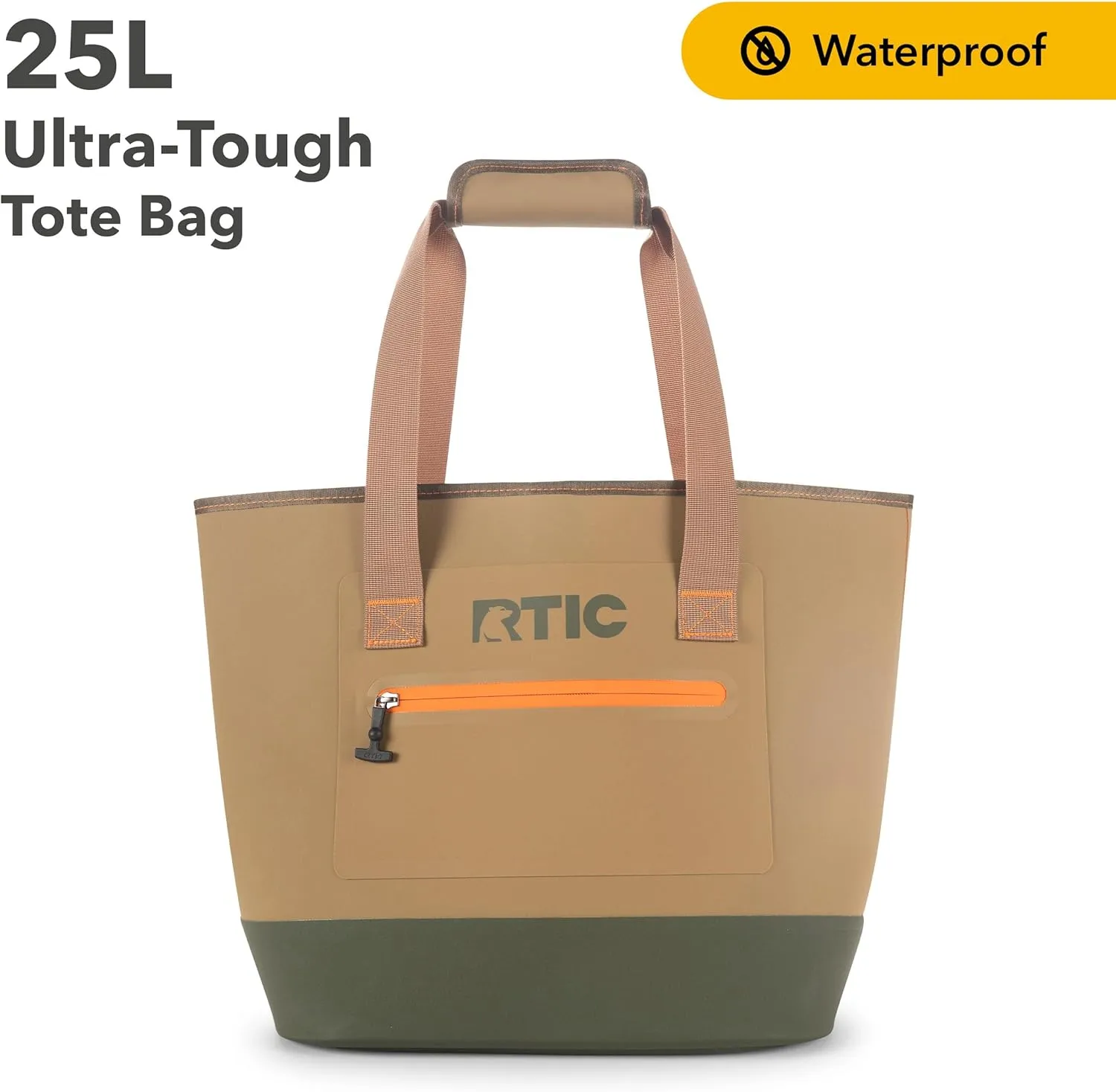 RTIC Ultra-Tough Tote Bag, Waterproof for Beach, Pool, Towel, Grocery, Shopping, Heavy-Duty, Puncture Resistant, Small