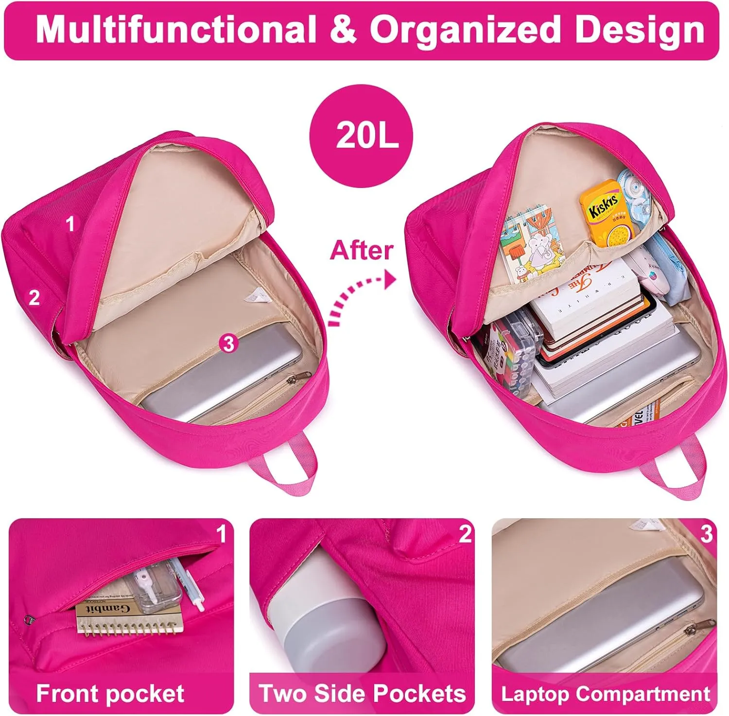 School Backpack for Teen Girls Women Laptop Backpack College Bookbags Middle School Travel Work Commuter Back Pack