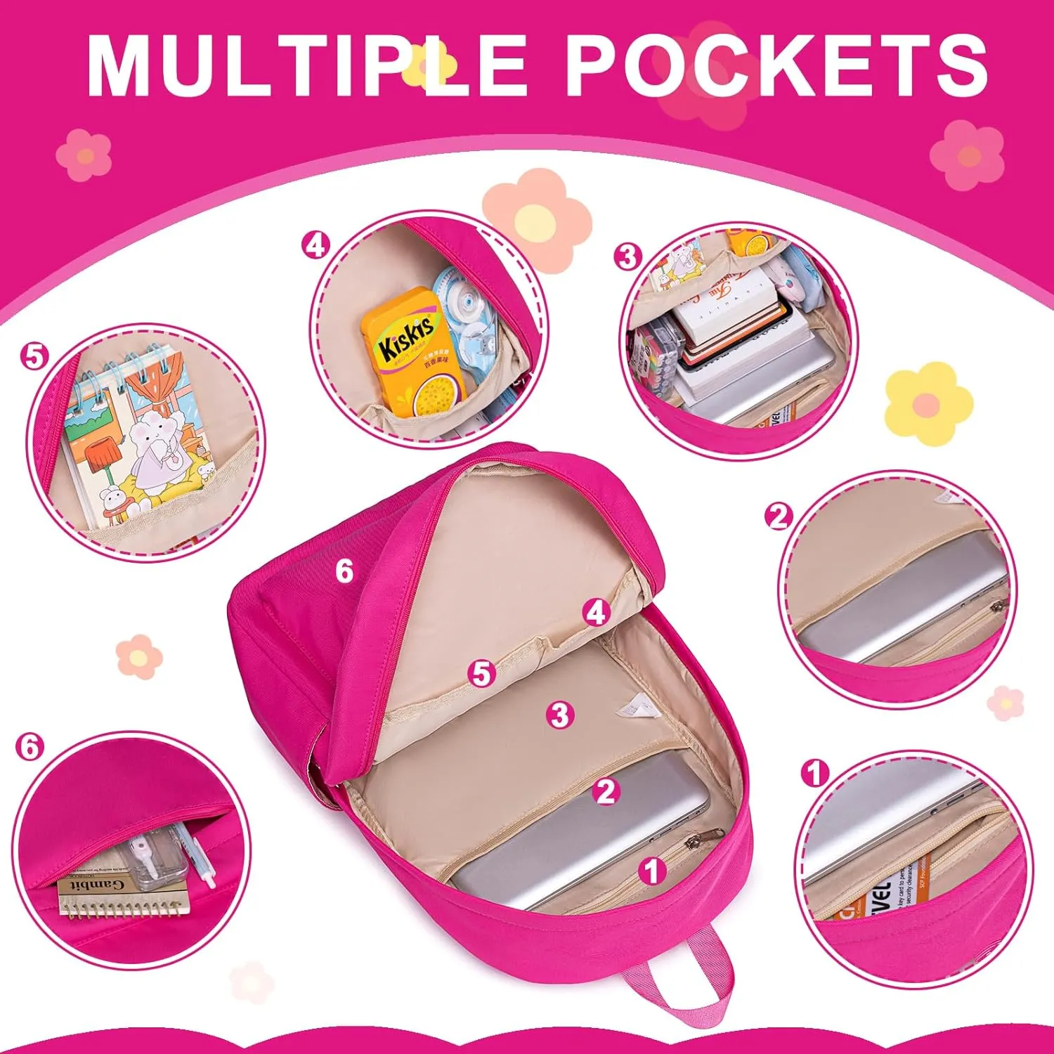 School Backpack for Teen Girls Women Laptop Backpack College Bookbags Middle School Travel Work Commuter Back Pack