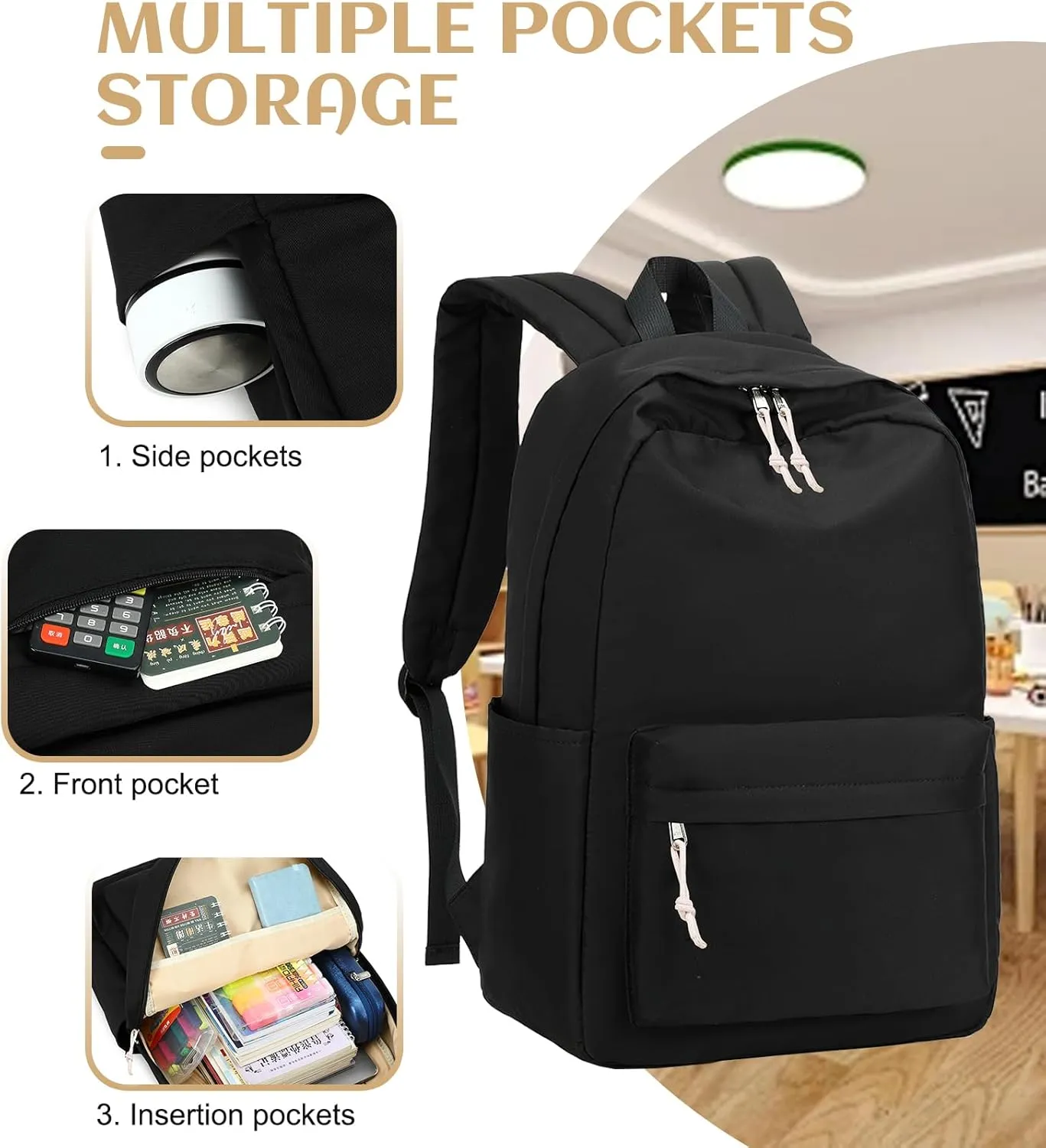 School Backpack for Teen Girls Women Laptop Backpack College Bookbags Middle School Travel Work Commuter Back Pack