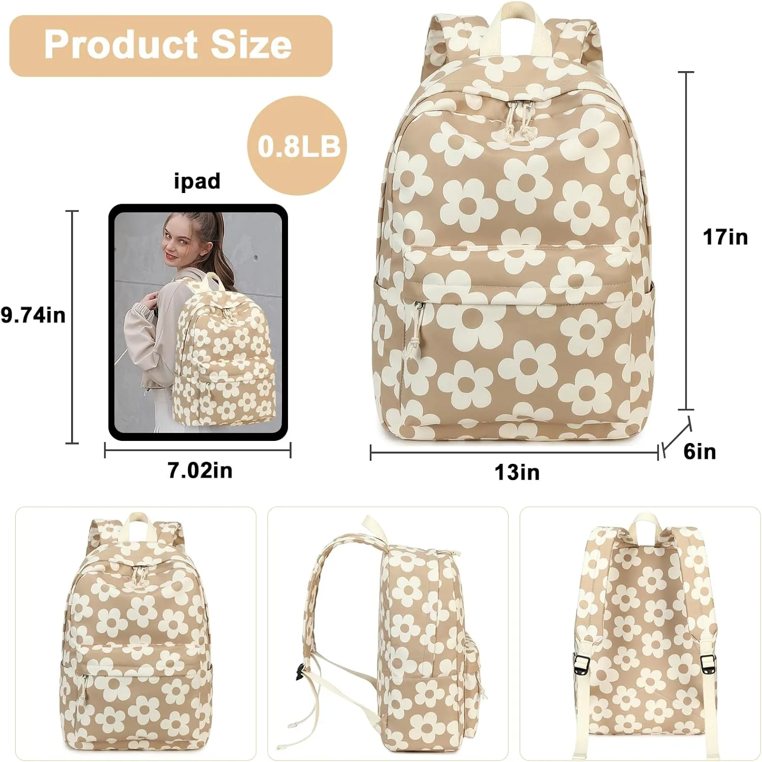 School Backpack for Teen Girls Women Laptop Backpack College Bookbags Middle School Travel Work Commuter Back Pack