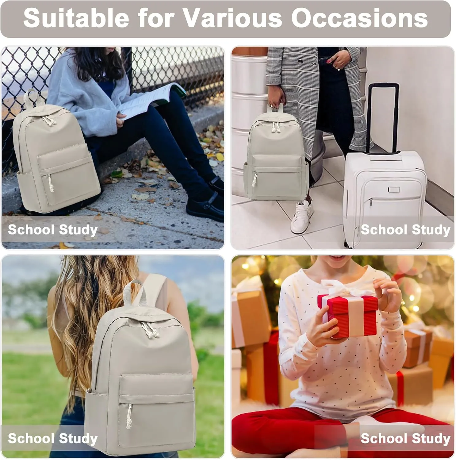 School Backpack for Teen Girls Women Laptop Backpack College Bookbags Middle School Travel Work Commuter Back Pack