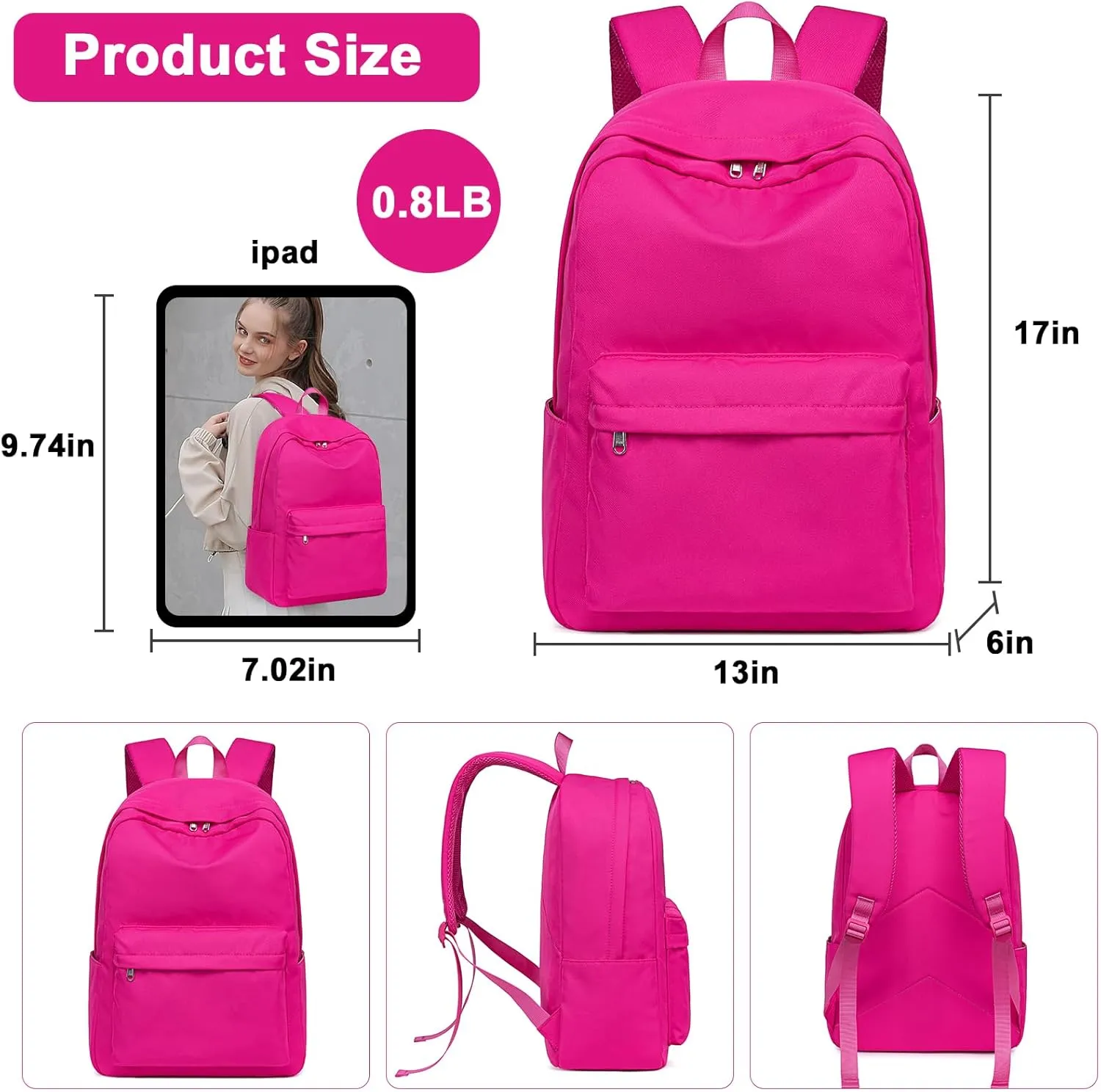 School Backpack for Teen Girls Women Laptop Backpack College Bookbags Middle School Travel Work Commuter Back Pack