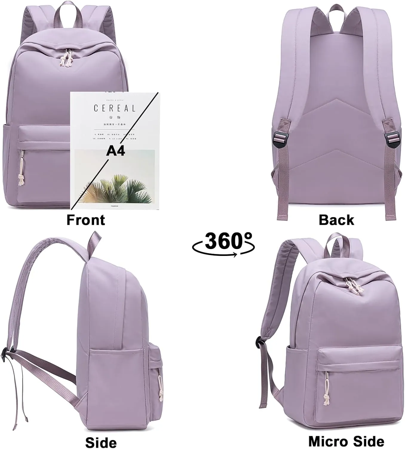 School Backpack for Teen Girls Women Laptop Backpack College Bookbags Middle School Travel Work Commuter Back PackDark purple