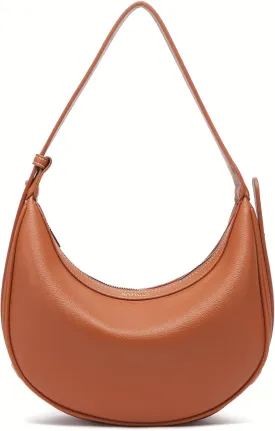 Shoulder Purses for Women Leather Crescent Handbag Mini Clutch Purse with Adjustable Strap Zipper Closure