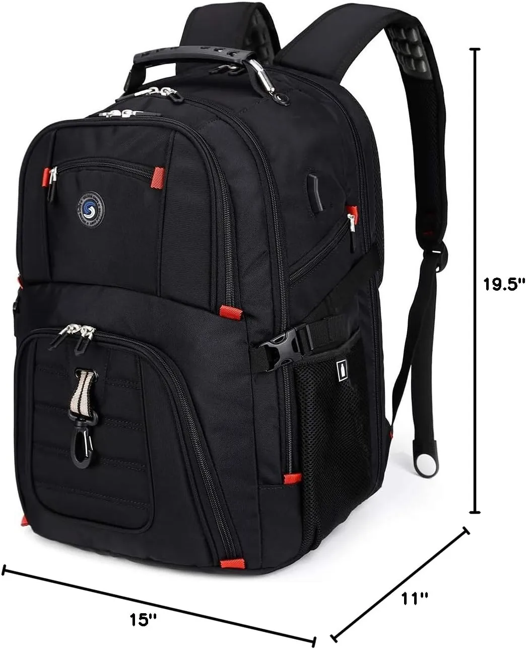 SHRRADOO Extra Large 50L Travel Laptop Backpack with USB Charging Port, College Backpack Airline Approved Business Work Bag Fits 17 Inch Computer for Men Women