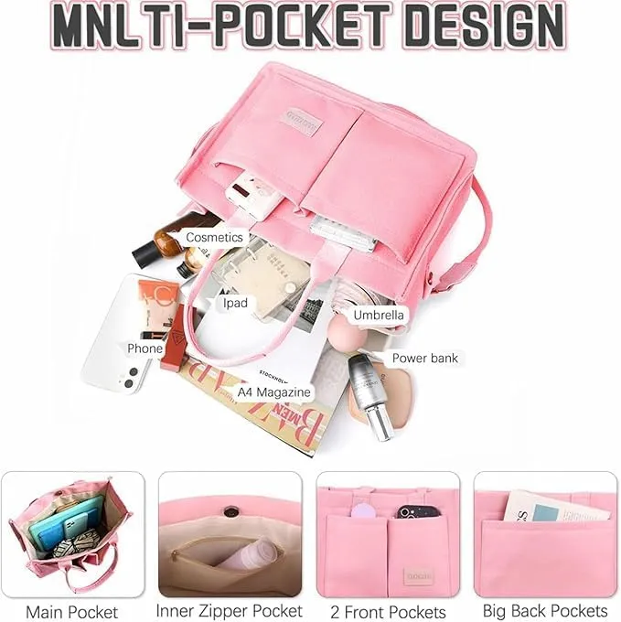 Stylish Canvas Tote Bag for Women Large Durable Light Weight Crossbody Handbag for Everyday Work, Travel, Shopping Bag.