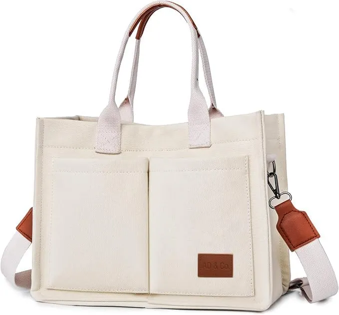 Stylish Canvas Tote Bag for Women Large Durable Light Weight Crossbody Handbag for Everyday Work, Travel, Shopping Bag.