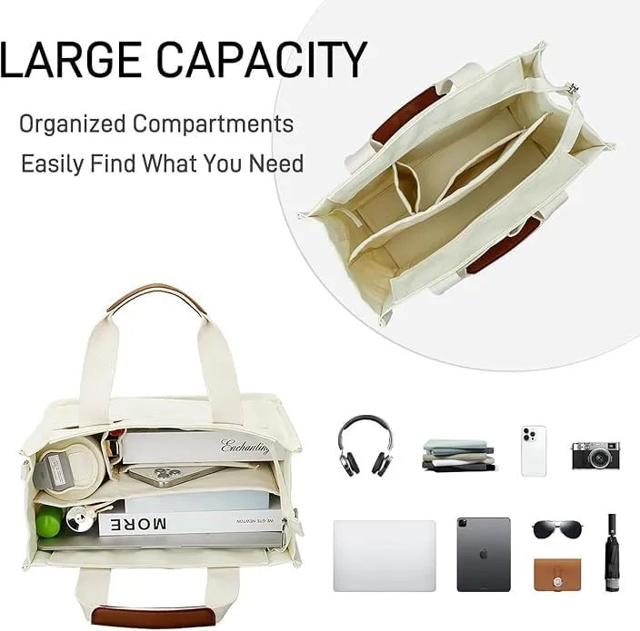Stylish Canvas Tote Bag for Women Large Durable Light Weight Crossbody Handbag for Everyday Work, Travel, Shopping Bag.