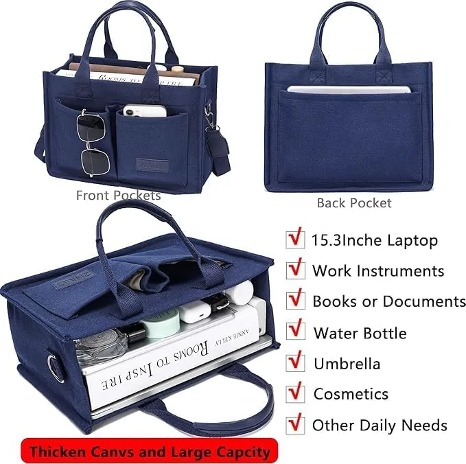 Stylish Canvas Tote Bag for Women Large Durable Light Weight Crossbody Handbag for Everyday Work, Travel, Shopping Bag.