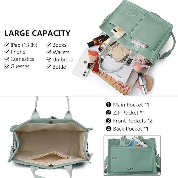 Stylish Canvas Tote Bag for Women Large Durable Light Weight Crossbody Handbag for Everyday Work, Travel, Shopping Bag.