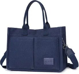Stylish Canvas Tote Bag for Women Large Durable Light Weight Crossbody Handbag for Everyday Work, Travel, Shopping Bag.