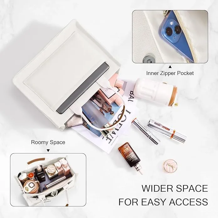 Stylish Canvas Tote Bag for Women Large Durable Light Weight Crossbody Handbag for Everyday Work, Travel, Shopping Bag.