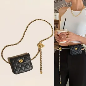 Stylish Women's Leather Chain Belt Bag - The Ultimate Versatile Crossbody/Waist Fanny Pack