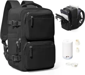 suradar Vacpack Backpack with Vacuum Seal Backpacks Travel Airback Backpack with Pump Travel Backpacks Compression Bag Men Carry On Bag Flight Approved Women Weekender Hiking Work Daypack Black