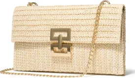 SWEETV Straw Purse Woven Beach Bag Summer Straw Clutch Purse Boho Crossbody Bags for Women Small Raffia Shoulder Bag
