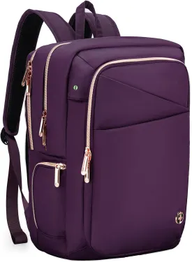Swissdigital Design College Backpack For Women, Fits 15.6 Inch Laptop Bookbags With USB Charging Port, Large Backpacks For Students, Purple | KATY ROSE