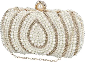 Tanpell Women's Pearl Beaded Evening Clutches Bags for Wedding Luxury Evening Purse Handbag for Party Prom