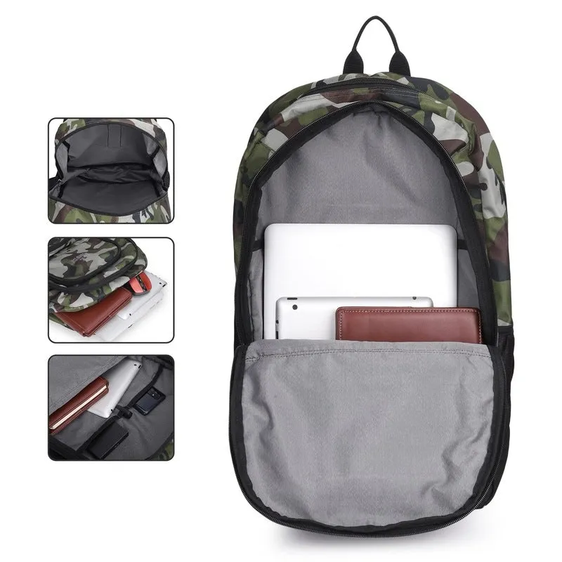 THE CLOWNFISH Cadet Polyester Laptop Backpack - Water-Resistant, Adjustable Straps | 32.5 Litres | Camo Green