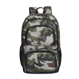 THE CLOWNFISH Cadet Polyester Laptop Backpack - Water-Resistant, Adjustable Straps | 32.5 Litres | Camo Green
