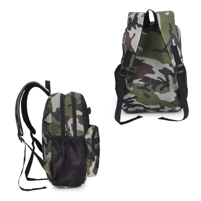 THE CLOWNFISH Cadet Polyester Laptop Backpack - Water-Resistant, Adjustable Straps | 32.5 Litres | Camo Green