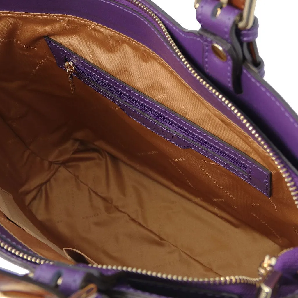 TL Bag - Saffiano Italian leather tote bag with long strap | TL141696