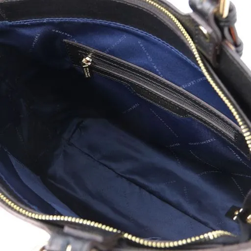 TL Bag - Saffiano Italian leather tote bag with long strap | TL141696