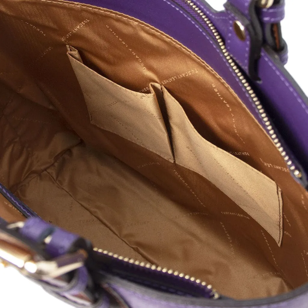 TL Bag - Saffiano Italian leather tote bag with long strap | TL141696