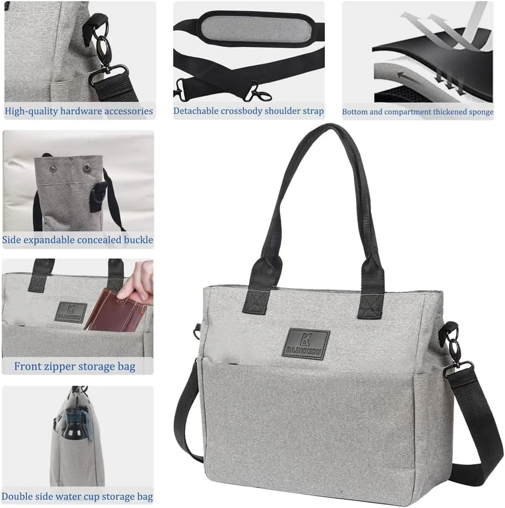 Tote Bag For Women Work Fits 14'' Laptop Shoulder Bag USB Teacher Bags Office Business Briefcase With Many Pockets