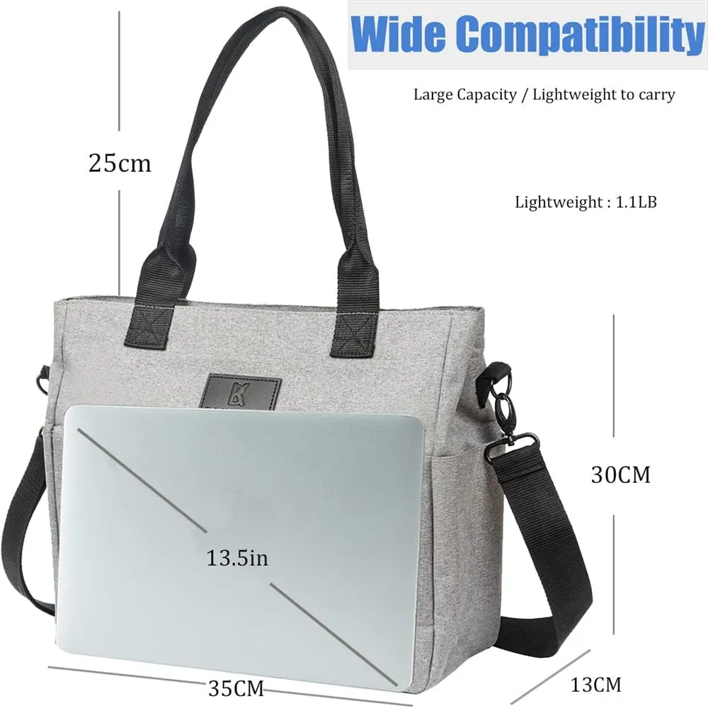 Tote Bag For Women Work Fits 14'' Laptop Shoulder Bag USB Teacher Bags Office Business Briefcase With Many Pockets