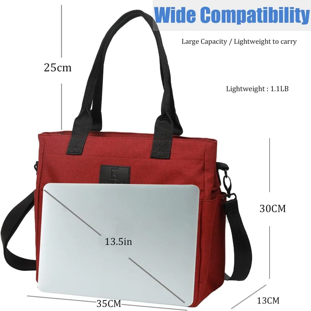 Tote Bag For Women Work Fits 14'' Laptop Shoulder Bag USB Teacher Bags Office Business Briefcase With Many Pockets