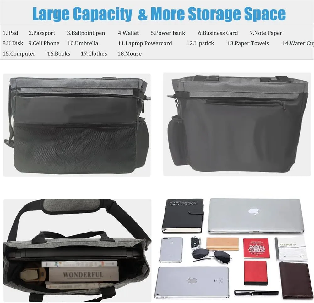 Tote Bag For Women Work Fits 14'' Laptop Shoulder Bag USB Teacher Bags Office Business Briefcase With Many Pockets