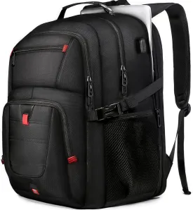 Travel Backpack, 50L Extra Large Travel Laptop backpack, Travel Backpack for Men Women with TSA Airline Approved Luggage Bussiness Backpack, Work Bag with USB Charge Port Fits 17 Inch Computer, Black