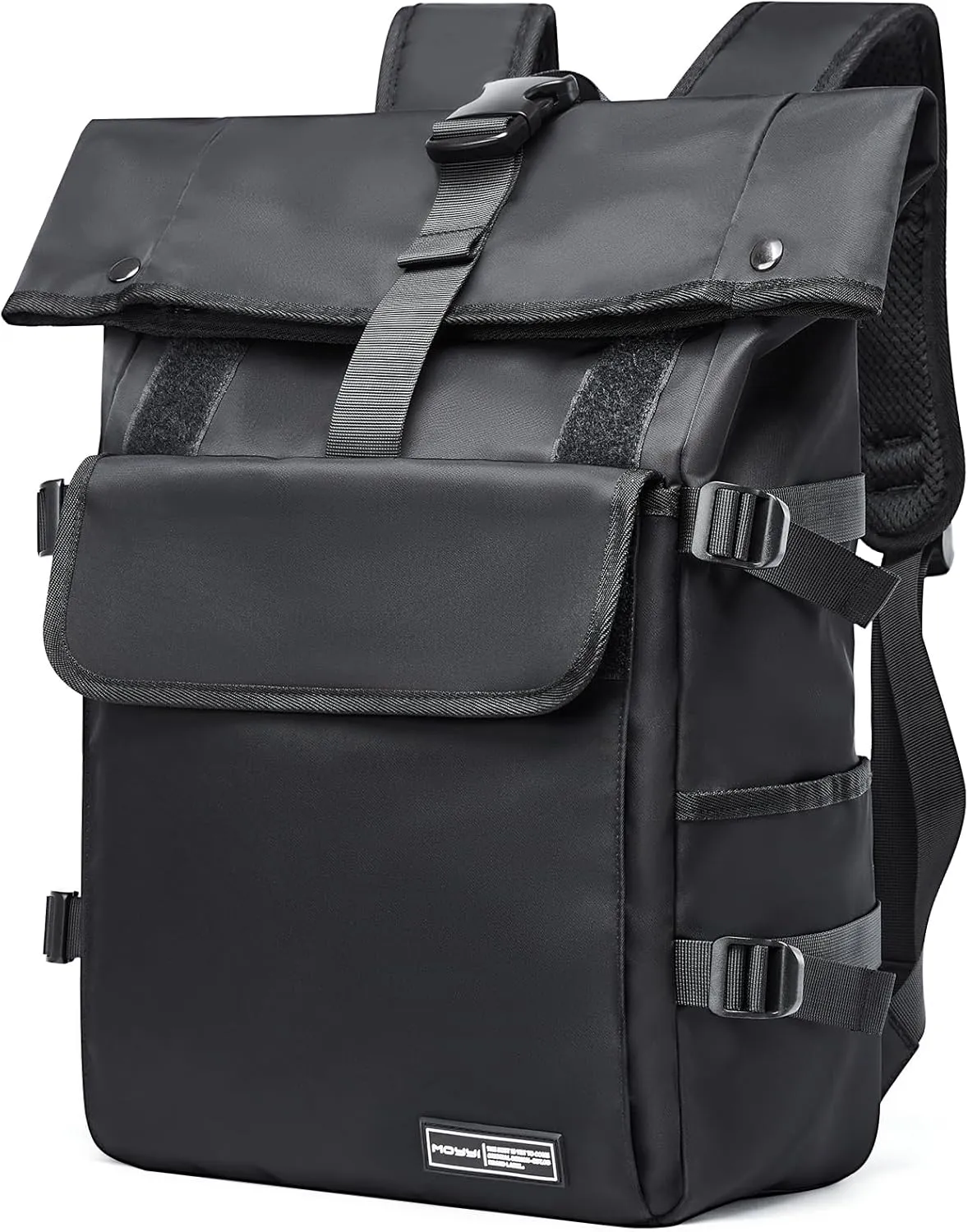 Travel Backpack for Men Expandable Roll Top Backpack with 16 Inch Laptop Compartment, Casual Daypack Backpacks Rucksack Water-Resistant for Commuter College Work Sports Hiking (Black)