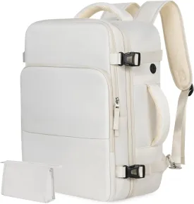 Travel Backpack for Men Women, Carry on Backpack Flight Approved, Personal Item Backpack Bag on Airplanes,Backpacks for Traveling, Travel Essentials,Beige