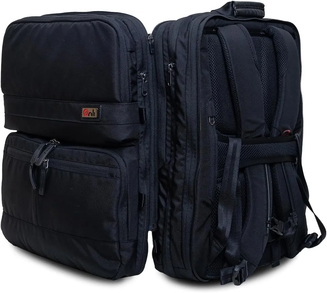 Trilogy Double Pack - World class multiple use backpack - expands into a weekender bag - splits into two seperate bags - handles two 17 laptops and two tablets (Black)
