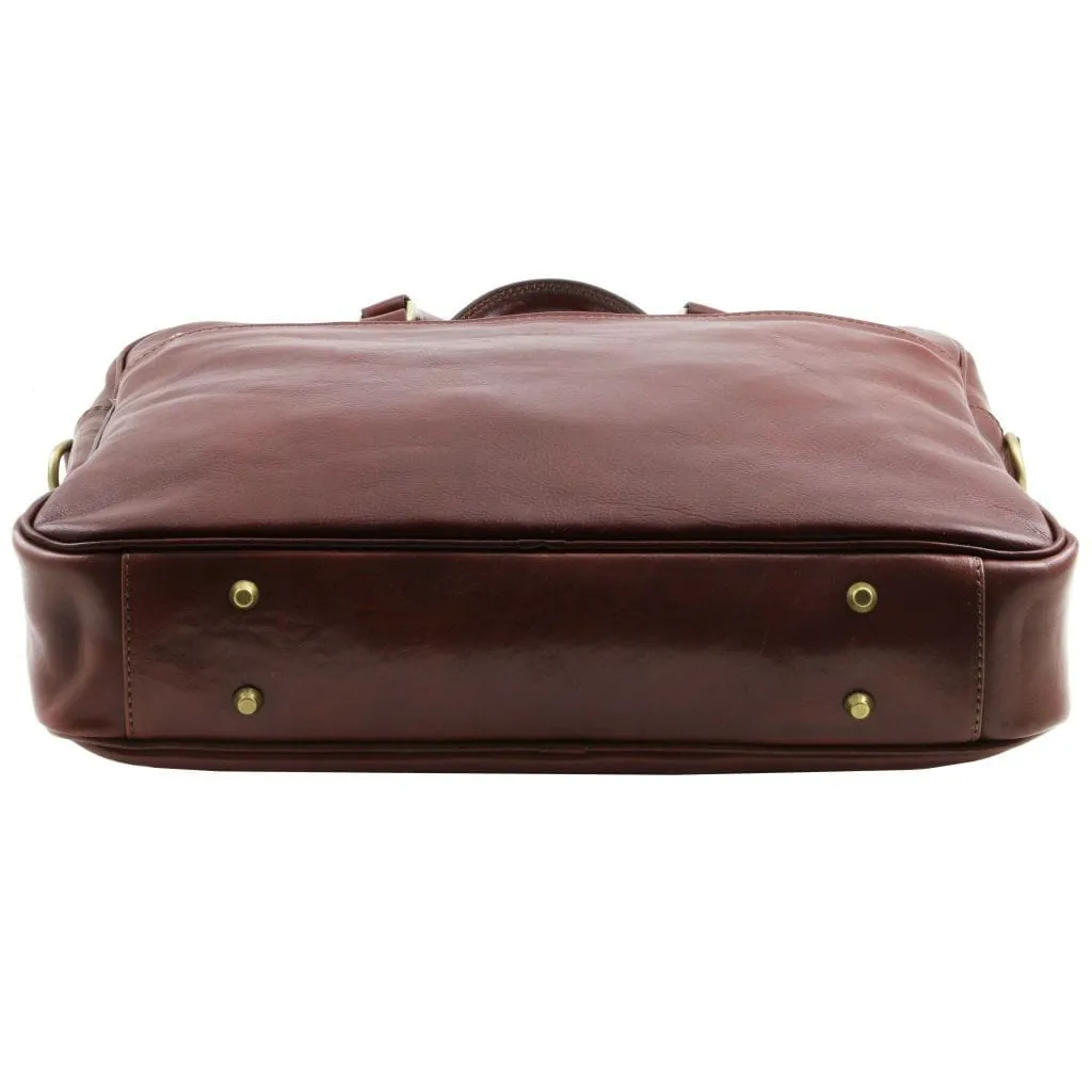 Urbino - Leather laptop briefcase with front pocket | TL141241